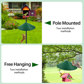 KITVONA green 24-inch baffle deters climbing squirrels effectively.