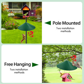 KITVONA guard for bird houses prevents squirrel access to food.