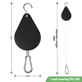 Kitwinney retractable plant hanger outdoor use with hanging basket demonstrates versatile setup.