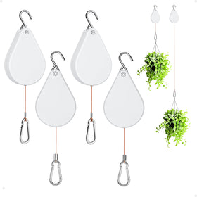 Kitwinney retractable plant hanger white pack four for versatile hanging