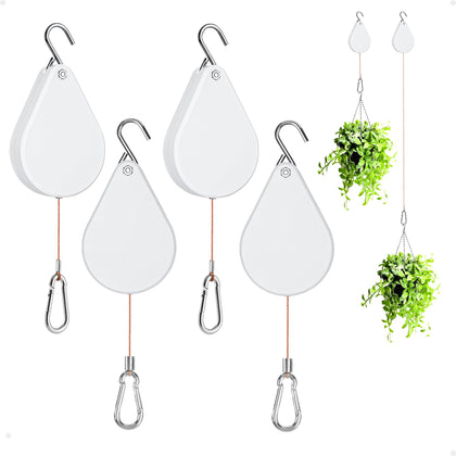 Kitwinney retractable plant hanger white pack four for versatile hanging