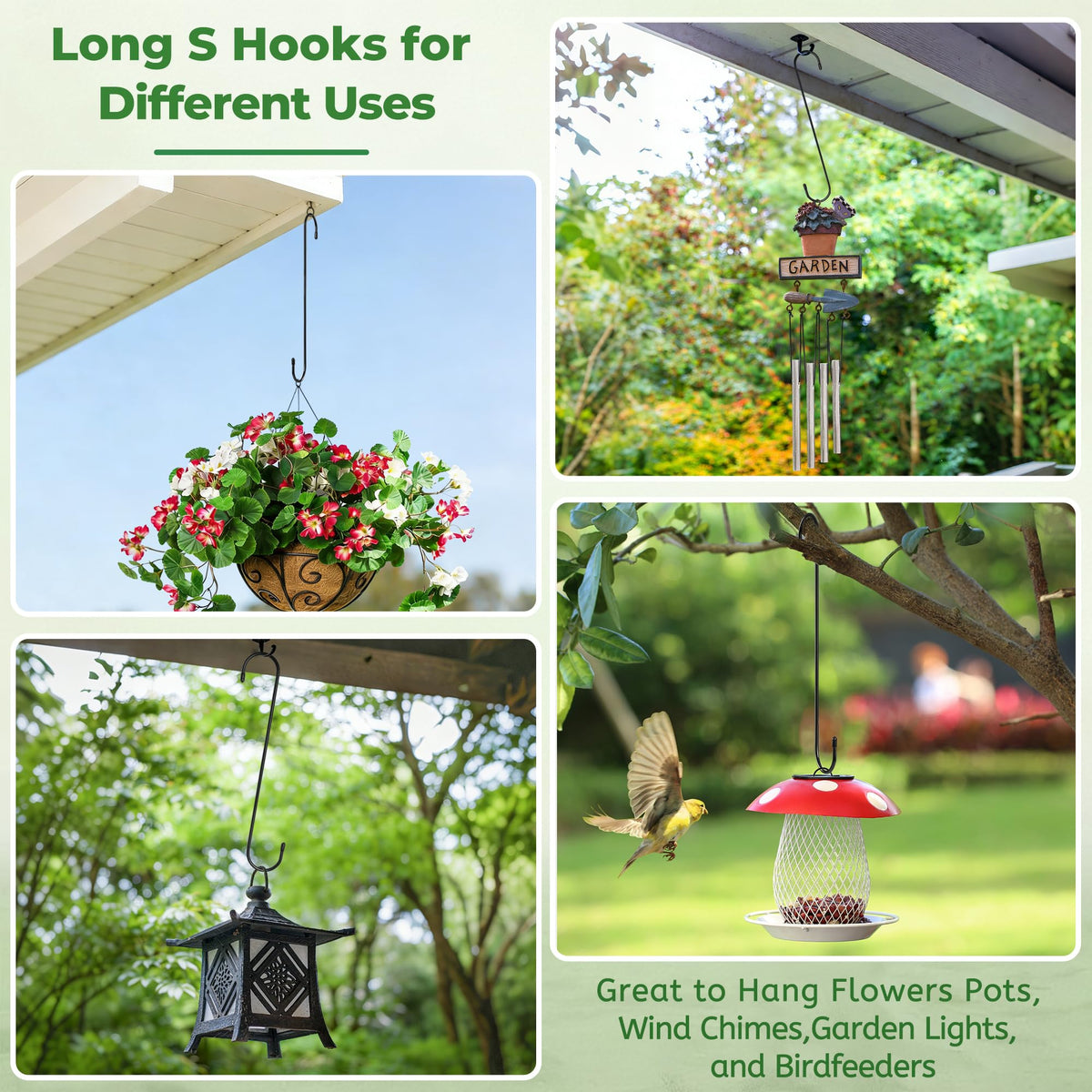 Kitwinney S hook used as ceiling decor for versatile indoor-outdoor use.
