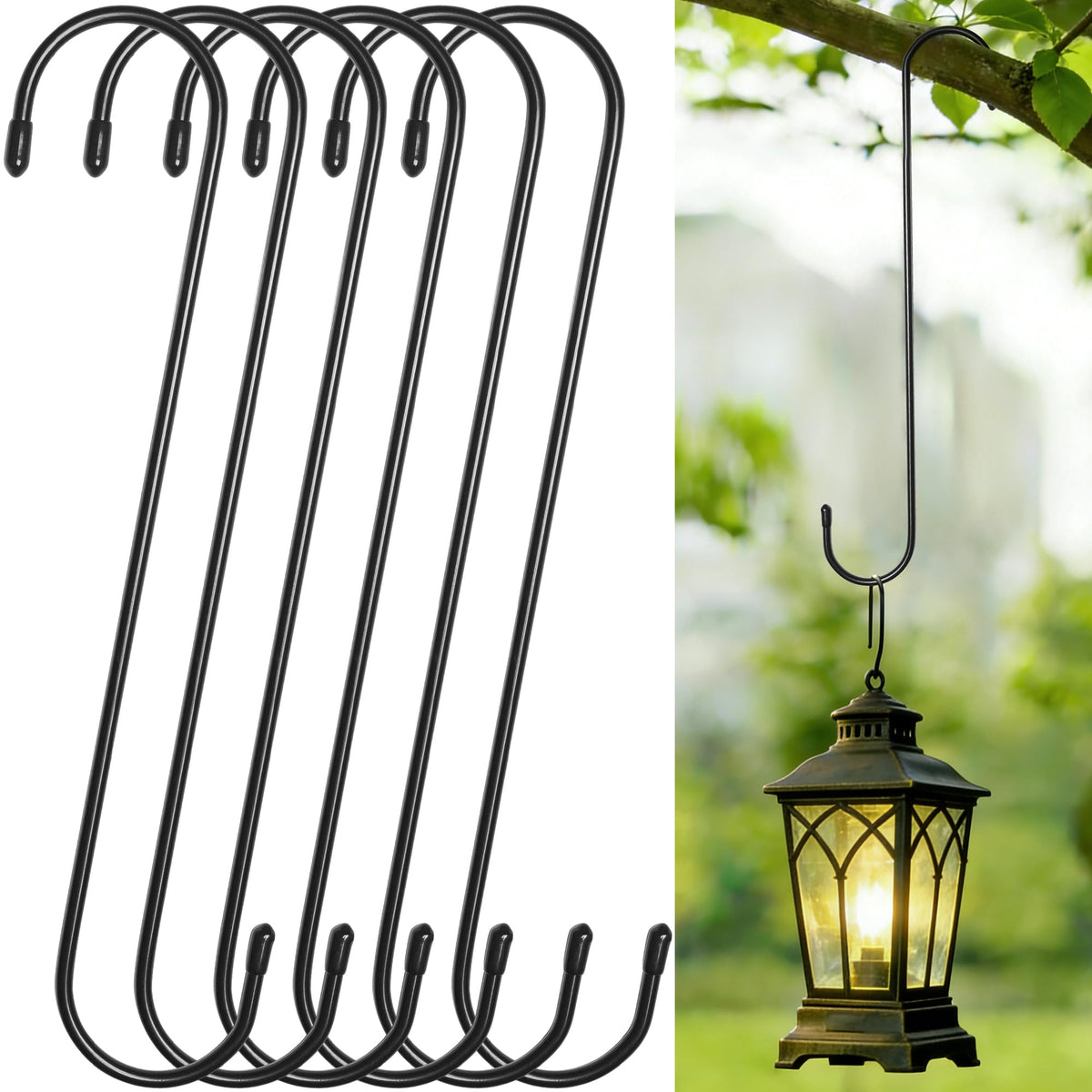 Kitwinney S hook 16-inch planter hanger for secure outdoor display.