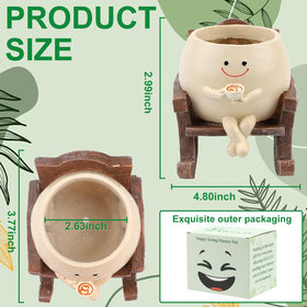 KIUGCO Smily Face Planter close-up of the head figure
