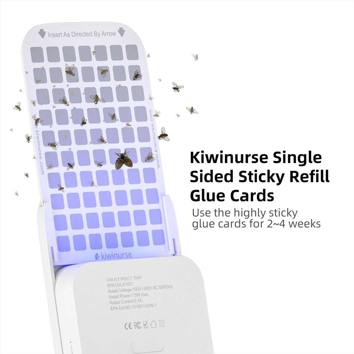 Kiwinurse indoor fly trap glue card single-sided in use around kitchen