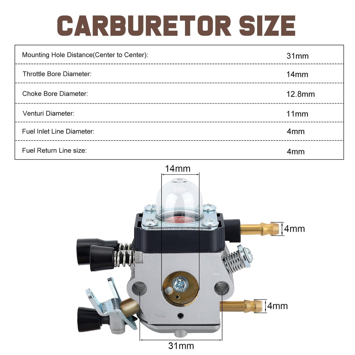 Kizut BG55 carburetor fits Stihl BG55 BG85 models