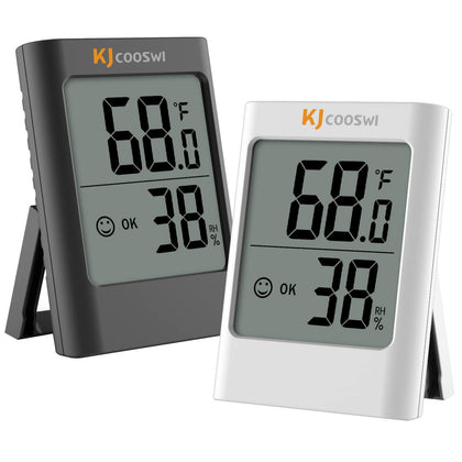 KJCOOSWI humidity gauge 2-pack front view for quick indoor climate checks.