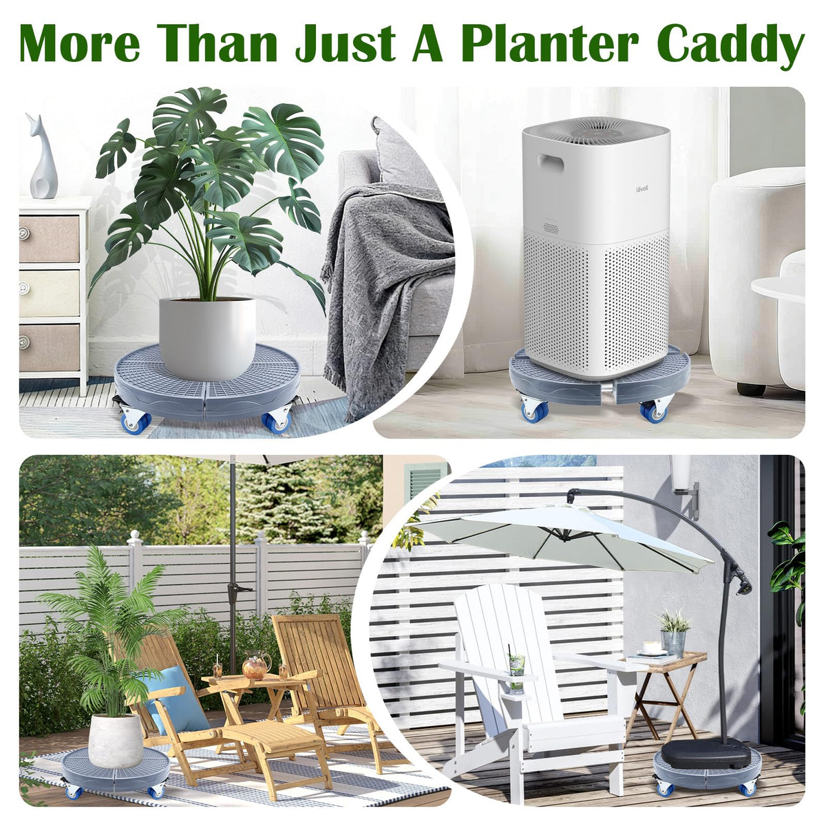 KKasonic 360-degree wheels glide quietly across floors and patios.