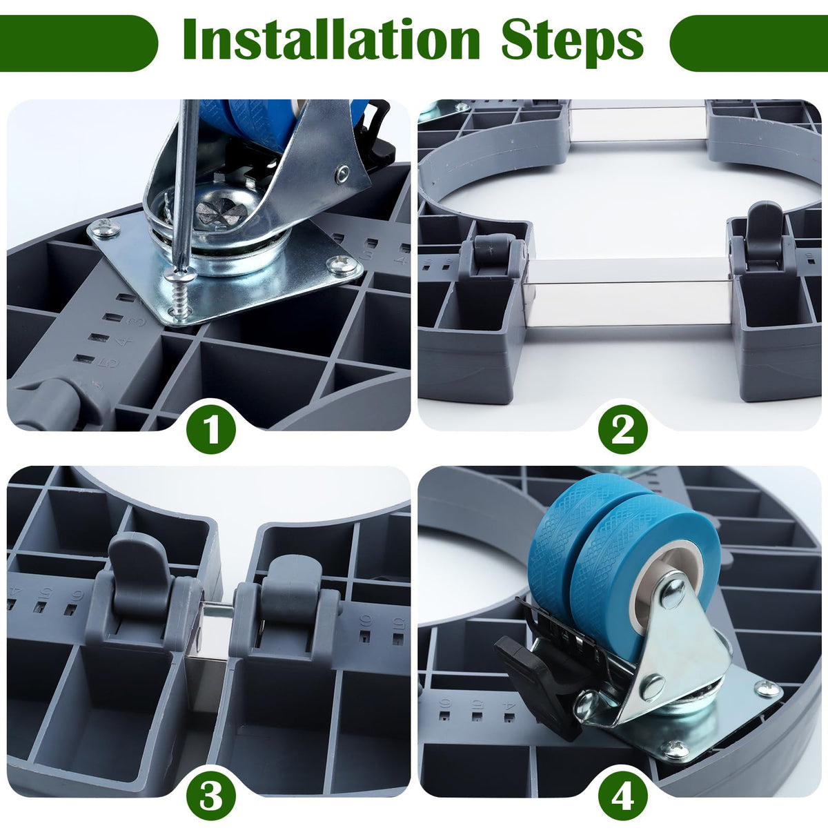 KKasonic four dual-locking casters prevent movement on bumps or wind.