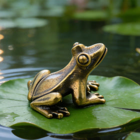 KKBES gold brass frog figurine on desk adds vintage charm to spaces.