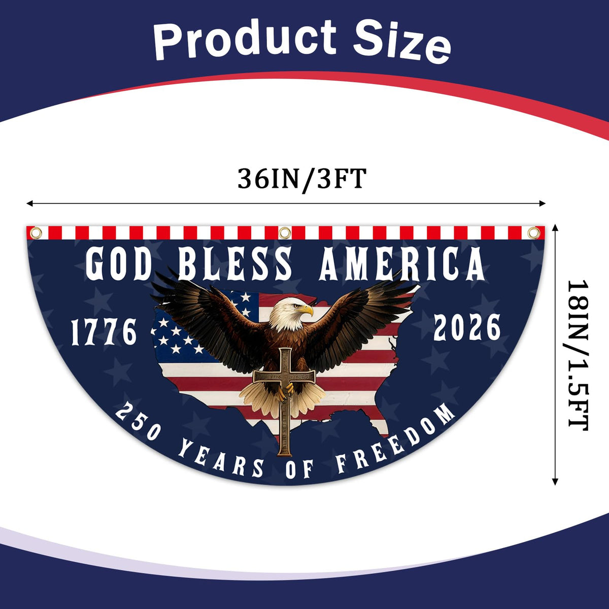 KKilicy 250th anniversary flag back coating enhances UV resistance for outdoor use.