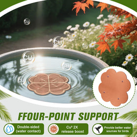 KKilicy bird bath copper disk promotes ion-based purification for cleaner water.