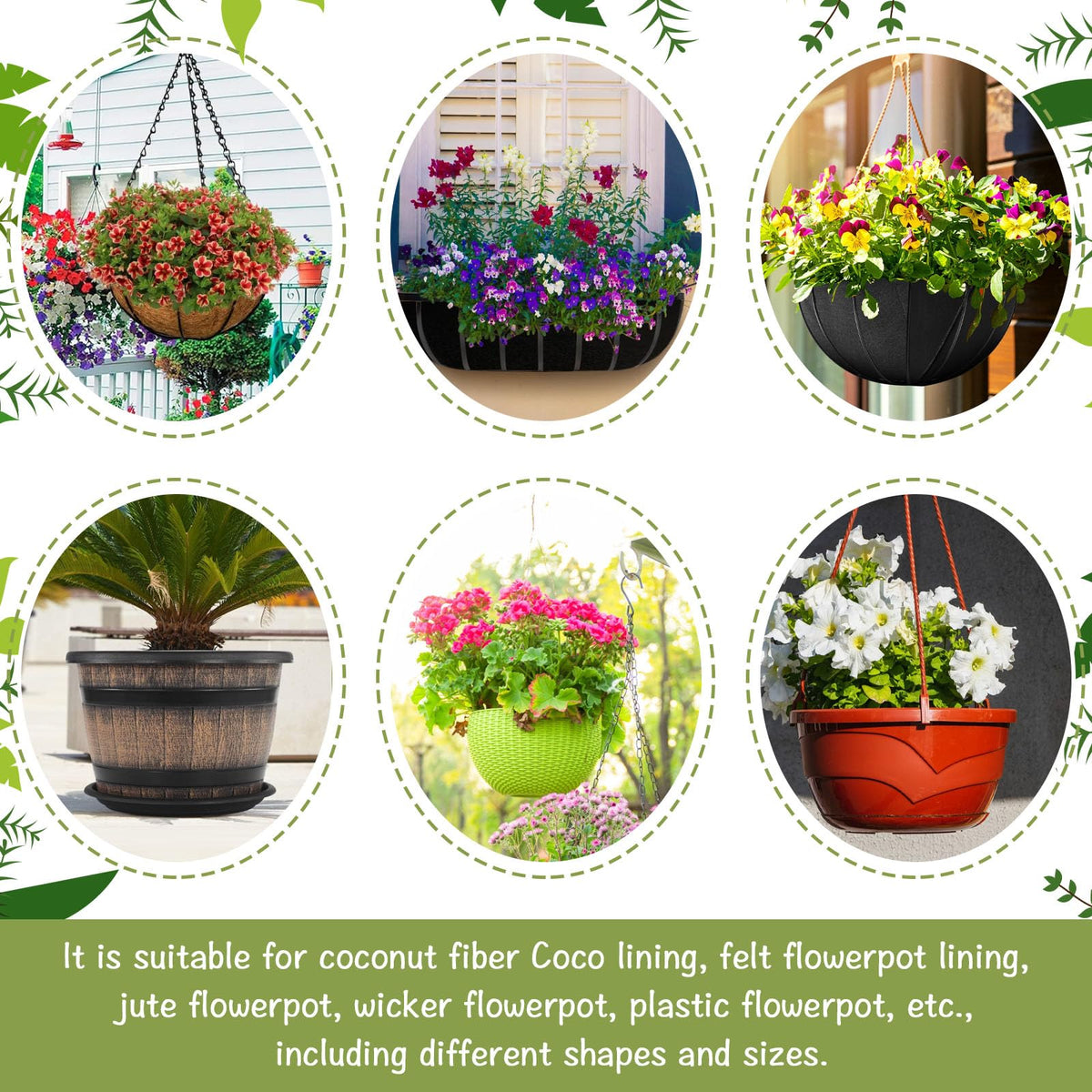 KKONHII hanging basket drip tray enables easy watering for outdoor use