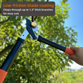 KLDOLLAR loppers blade close-up shows sharp rust-resistant steel for smooth cuts.
