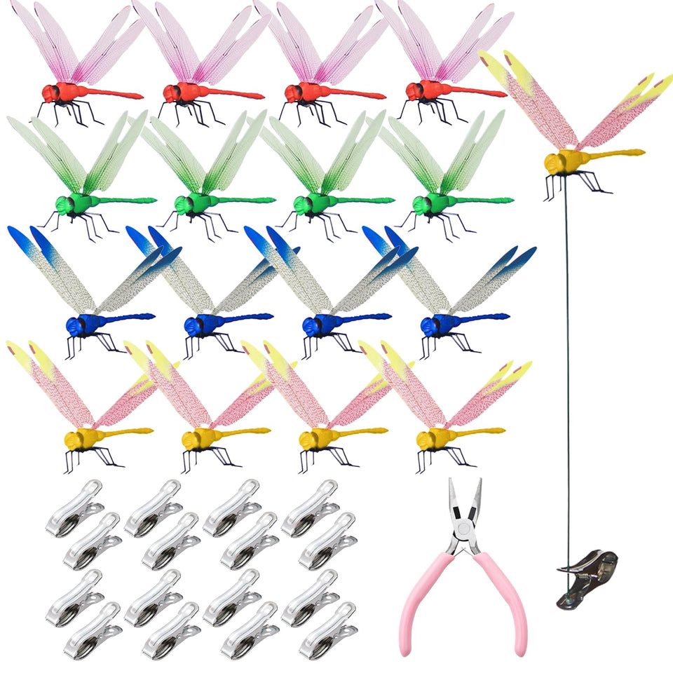 Kleeblatt Dragonfly Clip closeup with vivid colors and lifelike 3D detail for gardens.