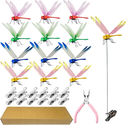 Kleeblatt Dragonfly Clip multicolor set adds vibrant garden color and whimsy.