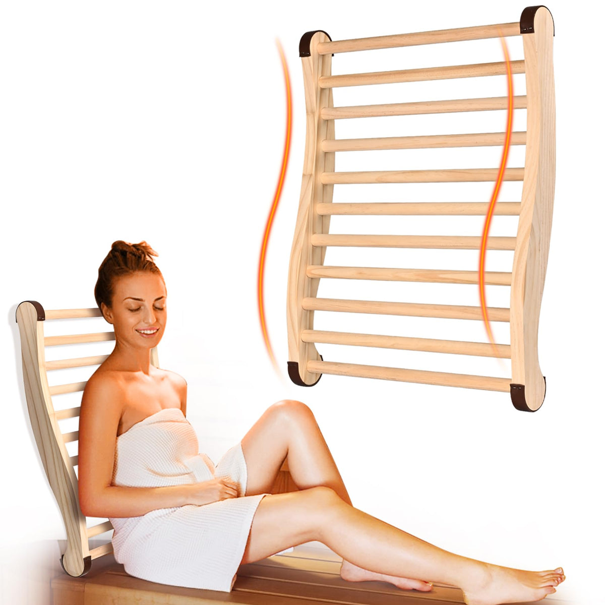 KlenzMate backrest fits most saunas for versatile home setups