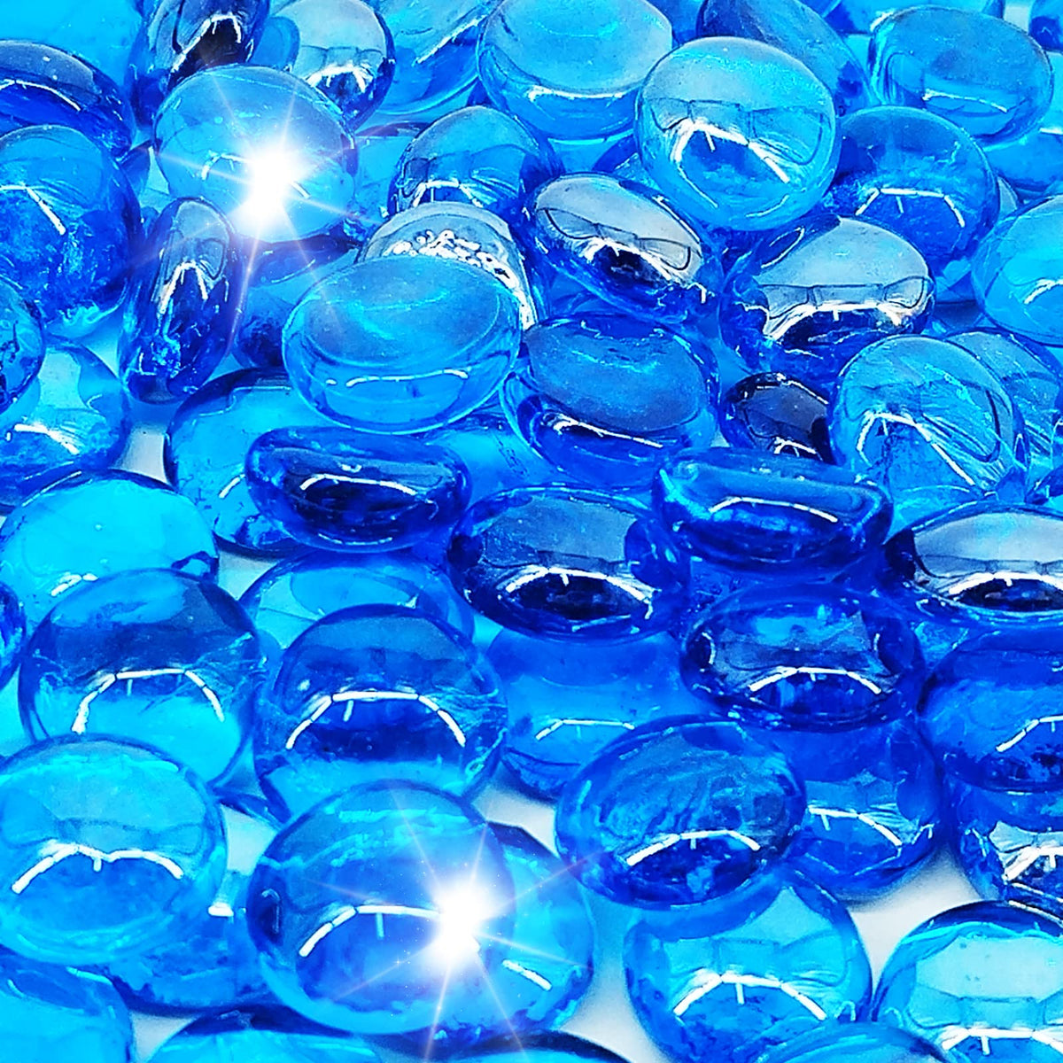 Kleuete Pacific Blue fire glass beads for fire pits with radiant glow