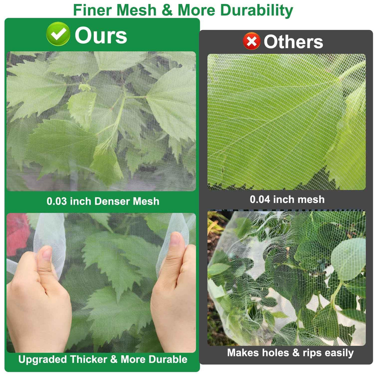 KLEWEE transparent mesh letting sun and air reach leaves and roots.