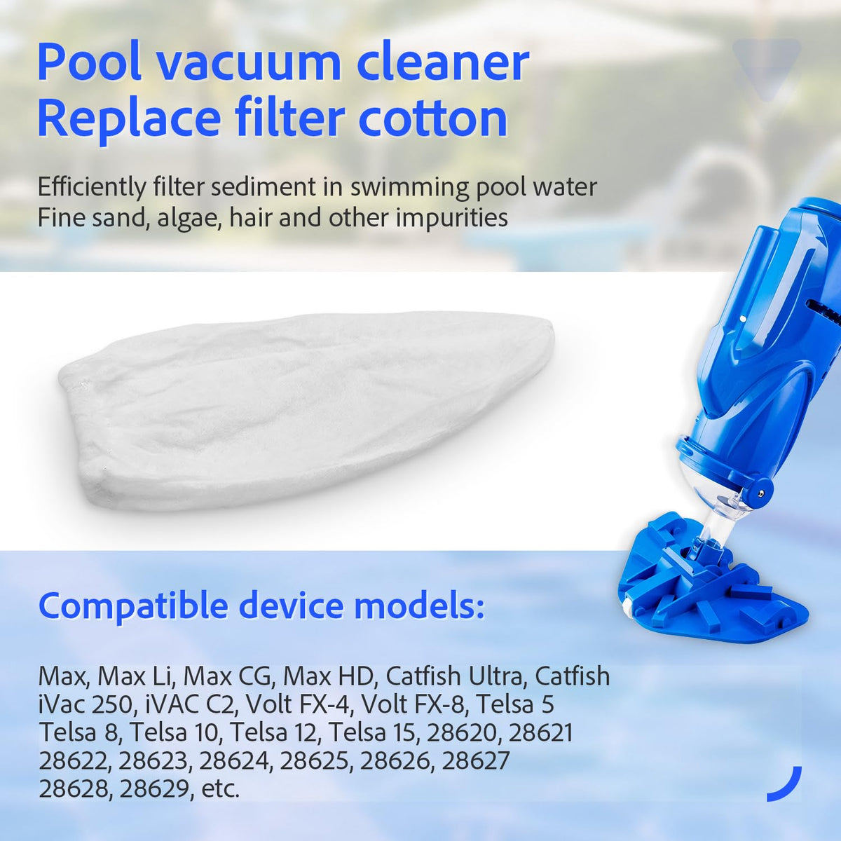 KLMHT Vacuum Filter Cotton close-up shows fine-weave material designed for precise cleaning