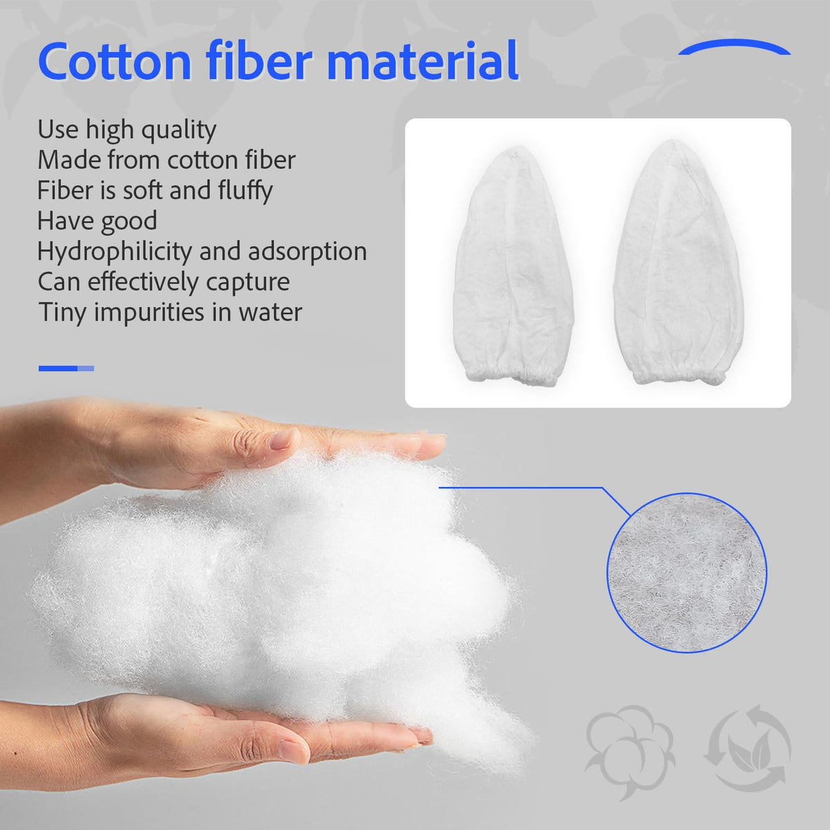 KLMHT Replacement Filter Cotton in-box displays a 3-pack value for compatible Pool Blaster models
