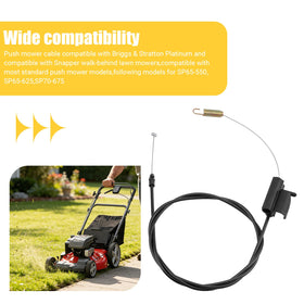 KLNBRWR drive cable front-wheel area shows durable core and sleeve.