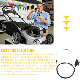 KLNBRWR drive cable in use on a walk-behind mower for smooth movement.