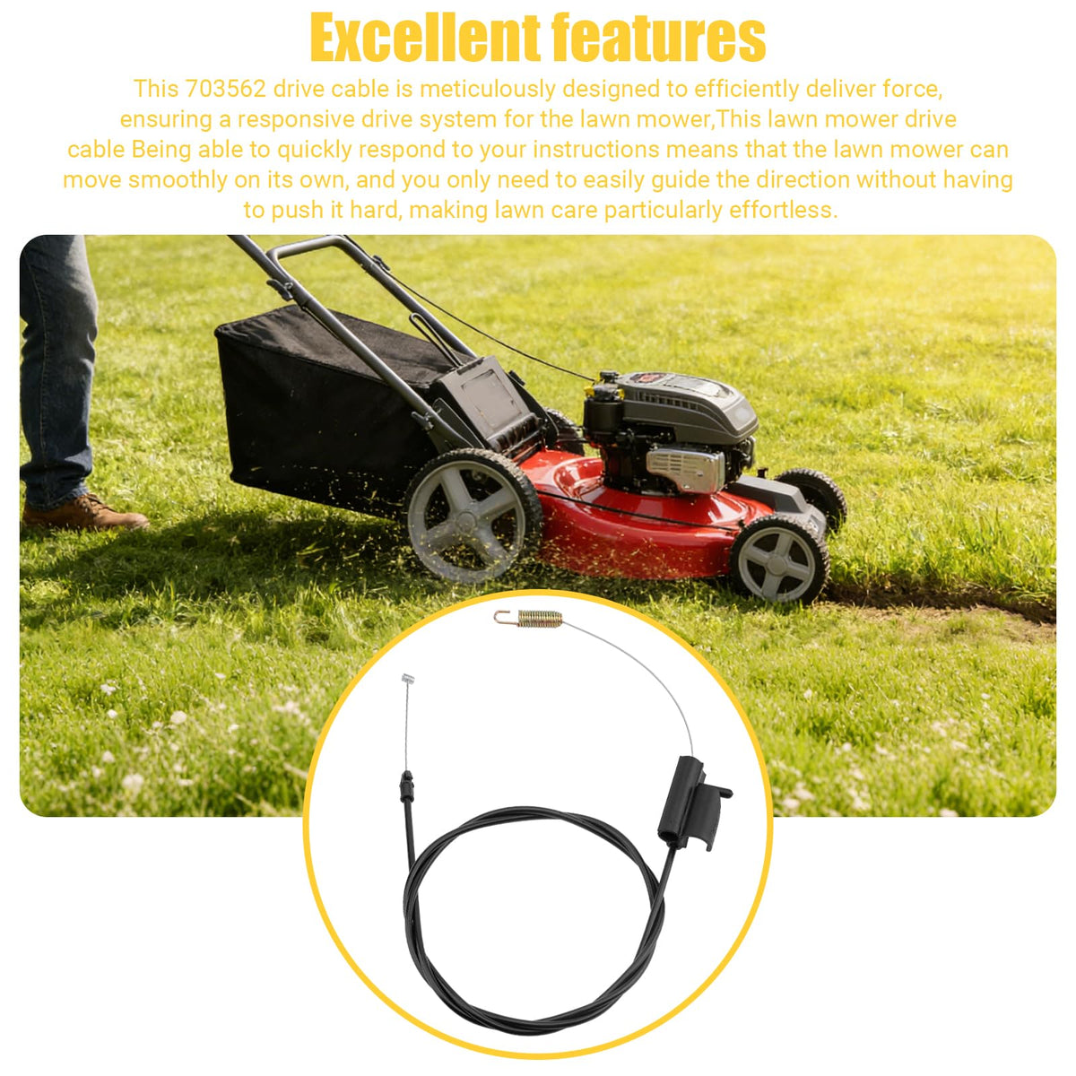 KLNBRWR drive cable side installation highlights easy replacement.