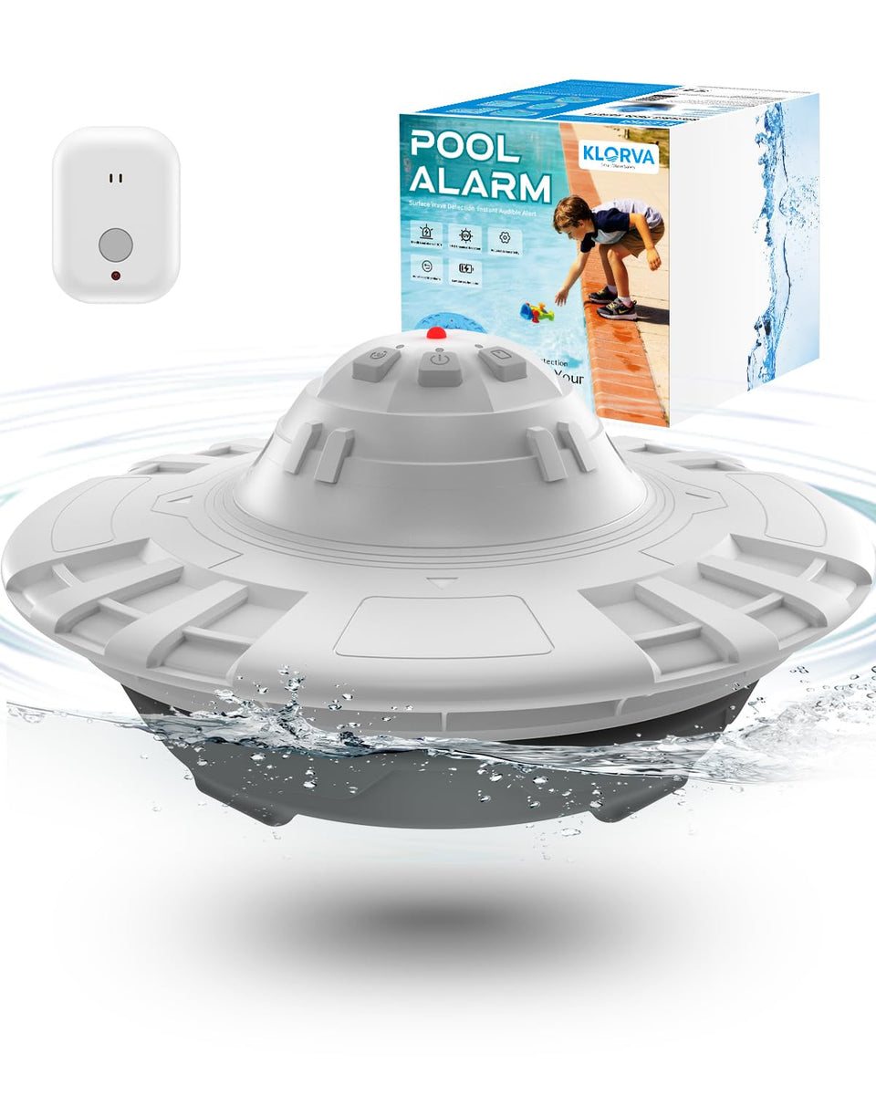 KLORVA pool alarm over a 20x40 ft pool delivering quick safety alerts