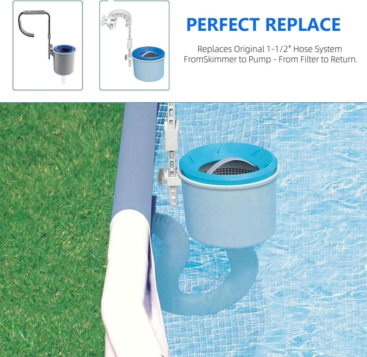 klpdst replacement pool hose being installed with minimal effort