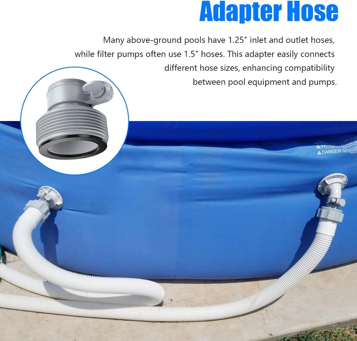 klpdst conversion adapter converts threaded hoses to clamp style for flexibility