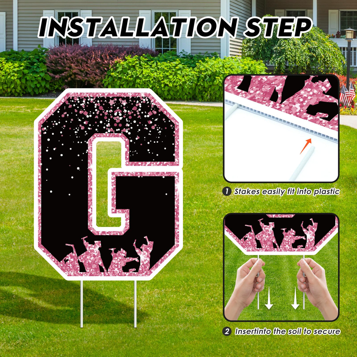 KLYRO cap and diploma symbols on a large yard sign.