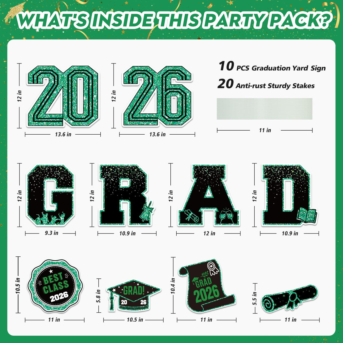 KLYRO graduation letters 2026 stand tall for clear outdoor visibility