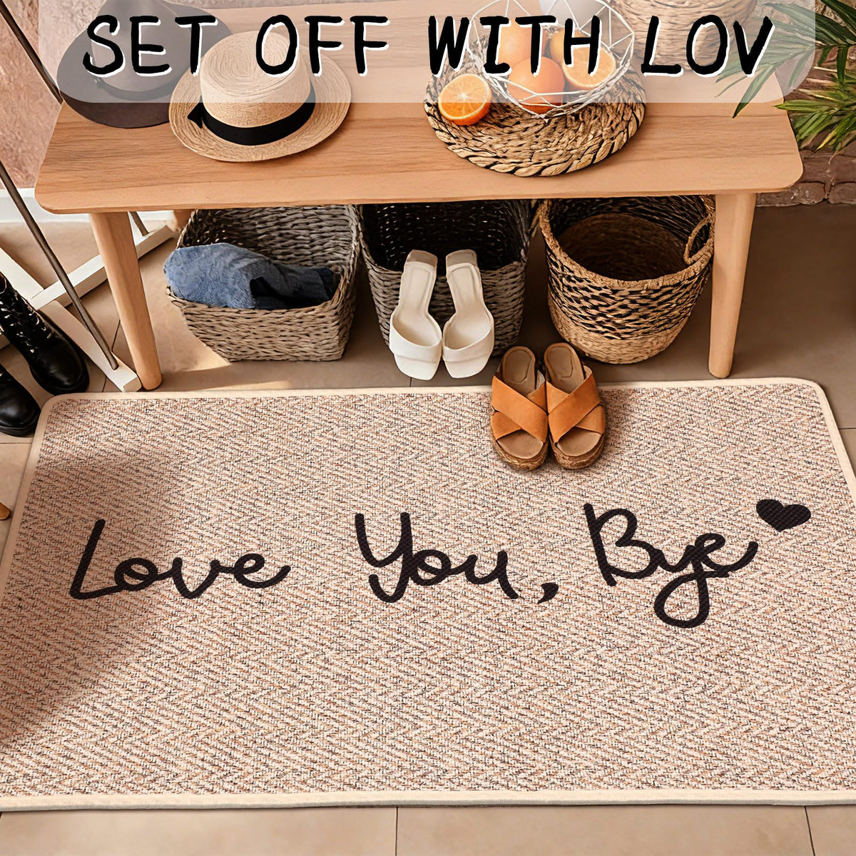 Klyyo Clyro Love You Bye mat is pet-friendly for claws and fur daily use