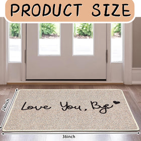 Klyyo Clyro Love You Bye mat with rubber backing prevents sliding on hard floors