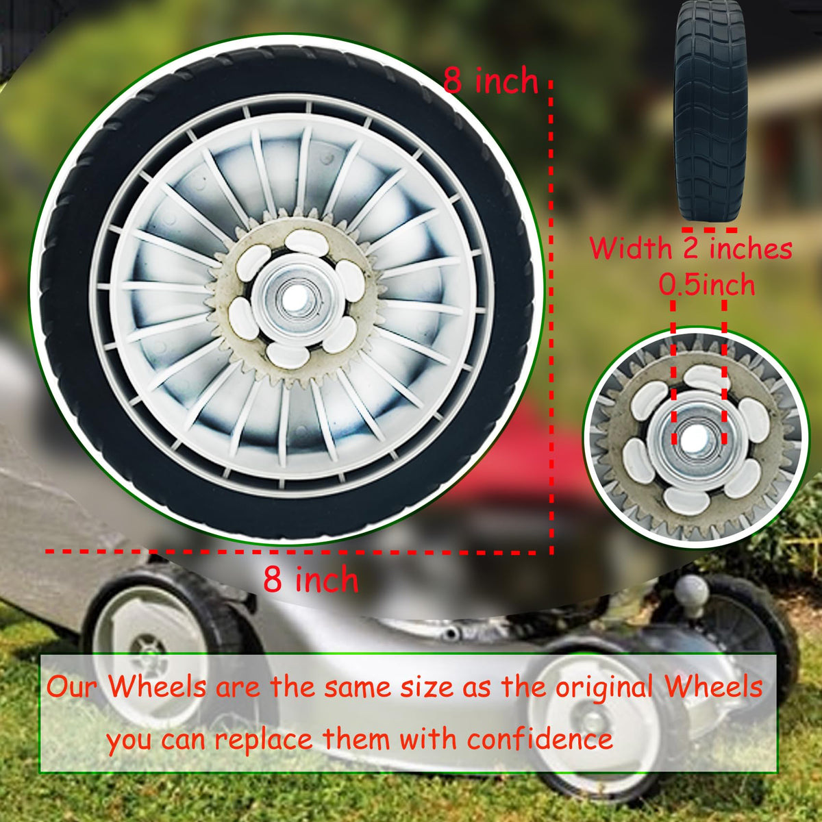 KMHGD 42710-VE2-M02ZE rear wheels for Honda HRR216 provide smooth mowing