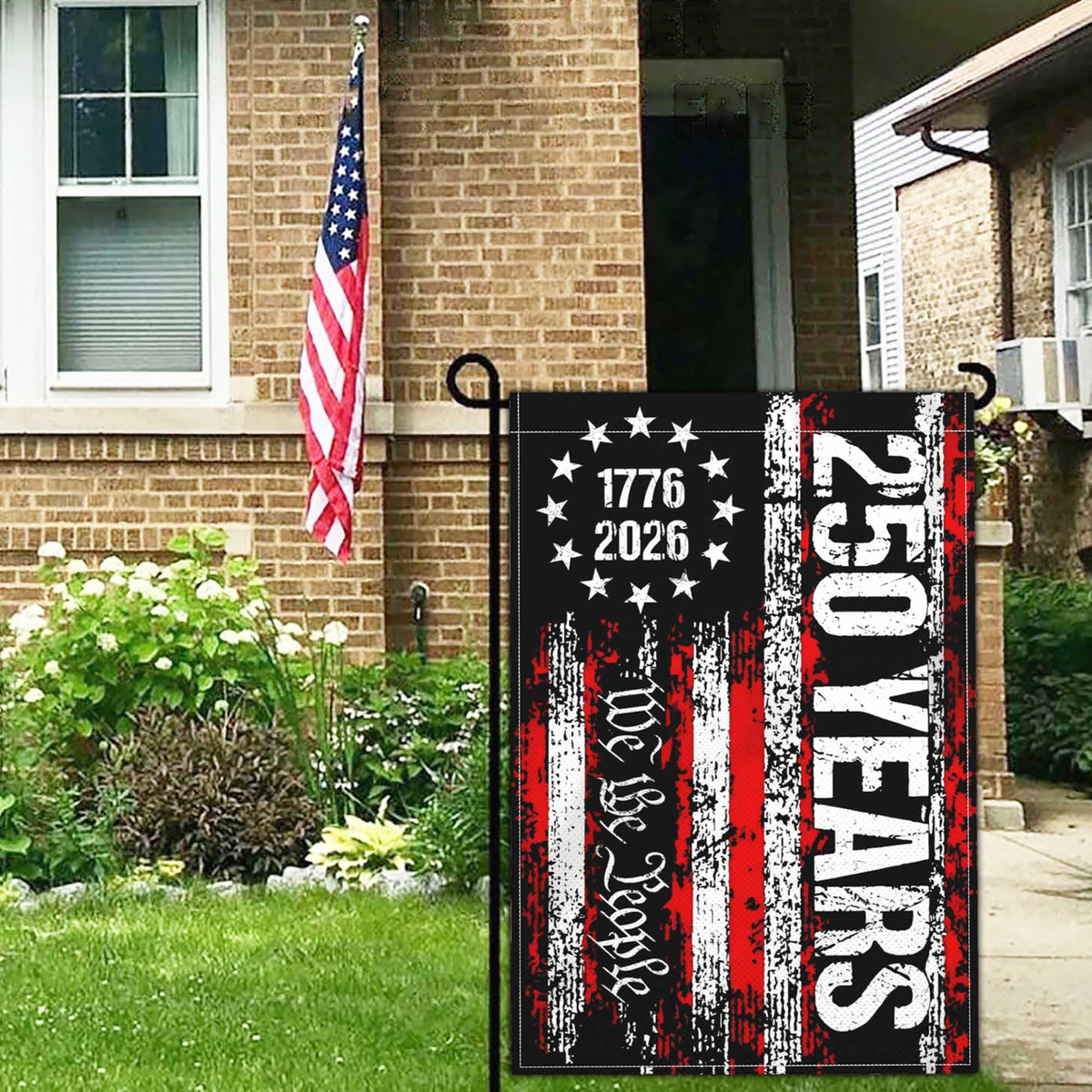 Kmxzint outdoor Betsy Ross flag with stitch sleeve for simple installation.