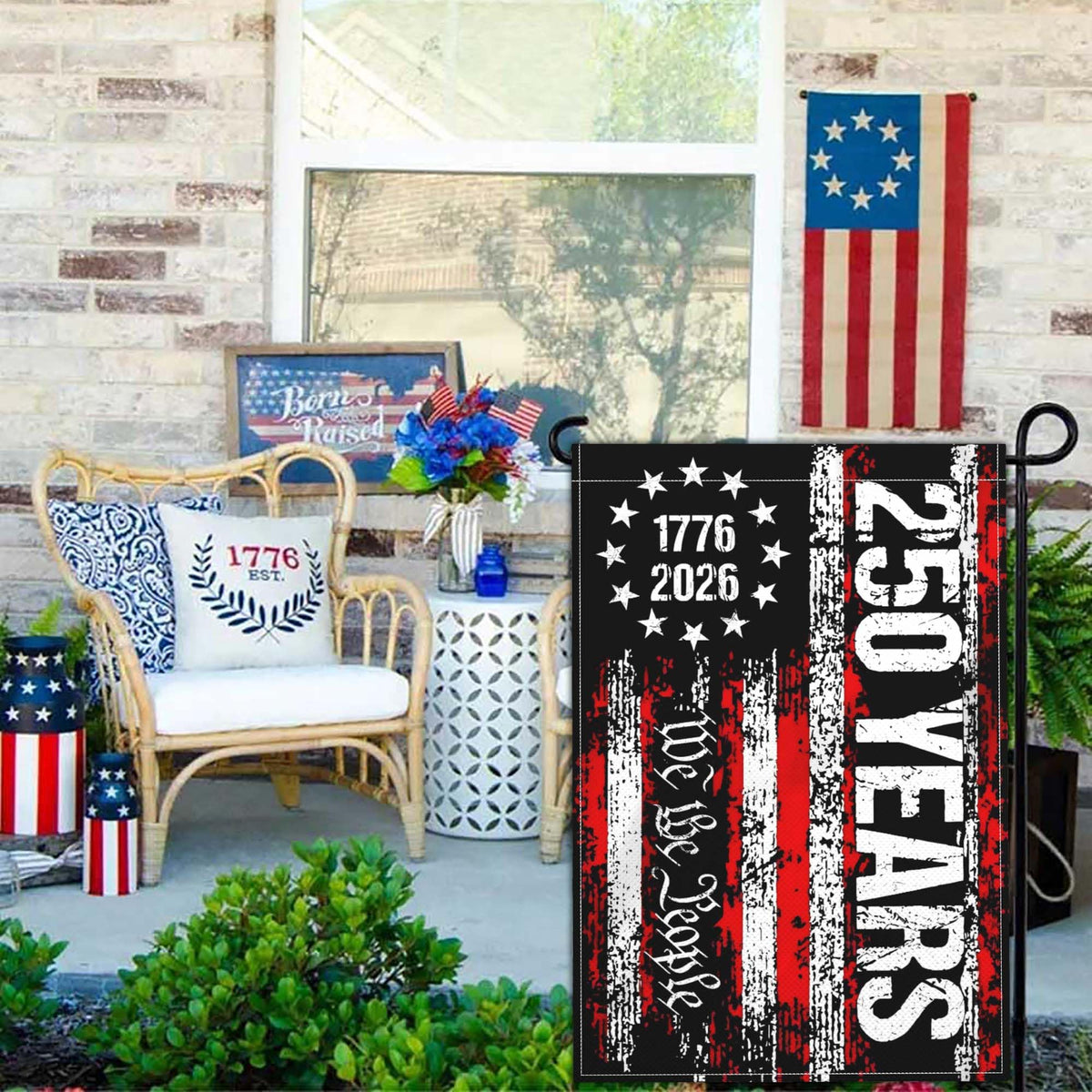 Kmxzint patriotic USA flag for outdoor use with vivid colors and durable fabric.