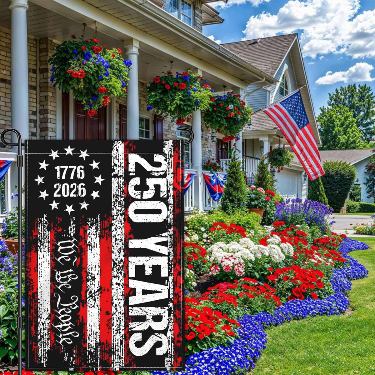 Kmxzint USA 250th anniversary garden flag designed for easy 4th of July decor.