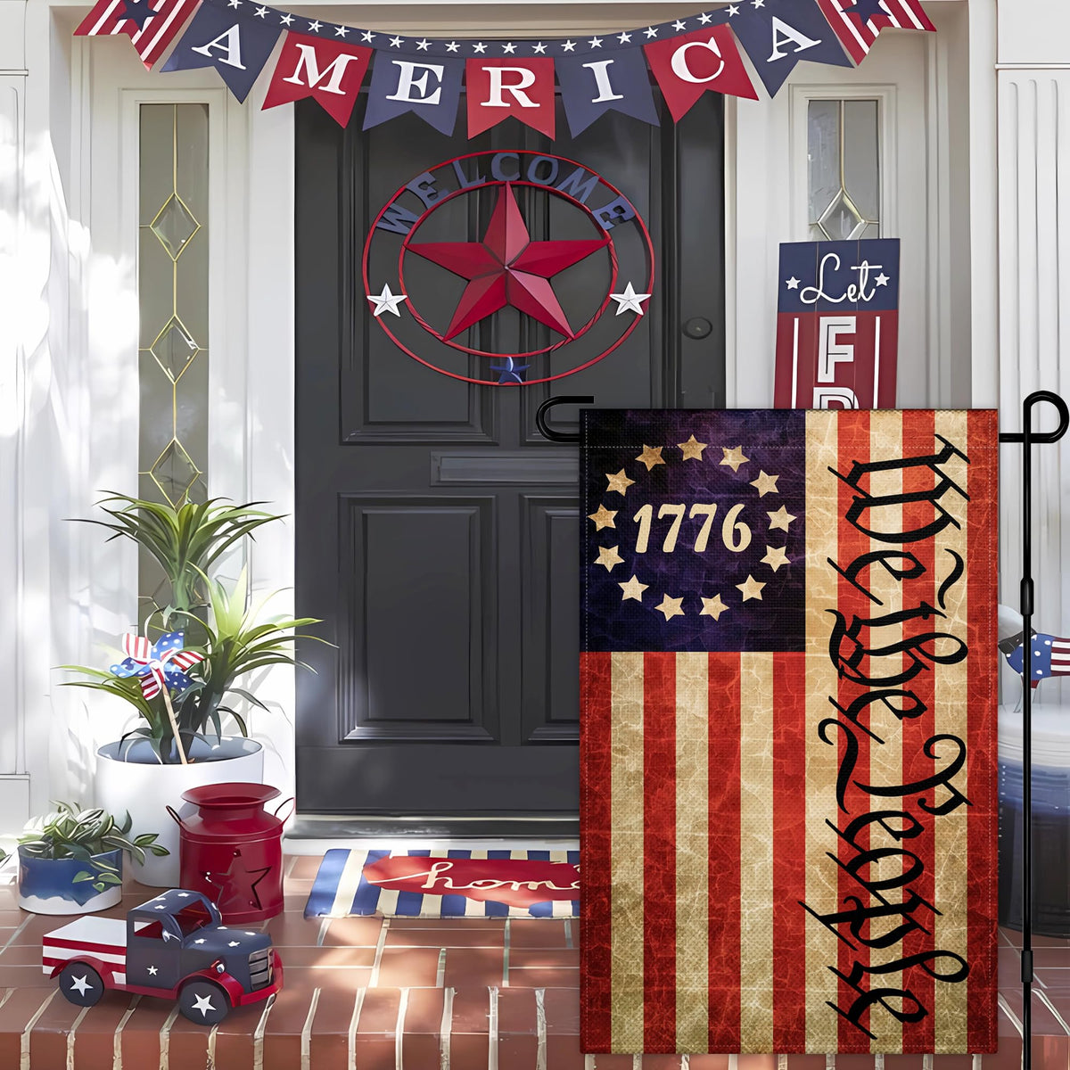 KNAPAL 1776 patriotic garden flag design for yard and porch