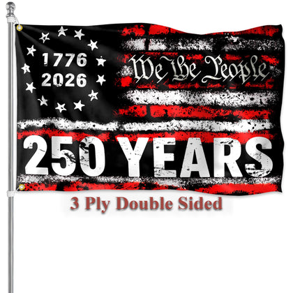 KNAPAL 250th anniversary flag 3x5 ft outdoors double-sided, durable patriotic decor