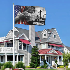 KNAPAL 3x5 ft outdoor flag hanging easily on a pole.