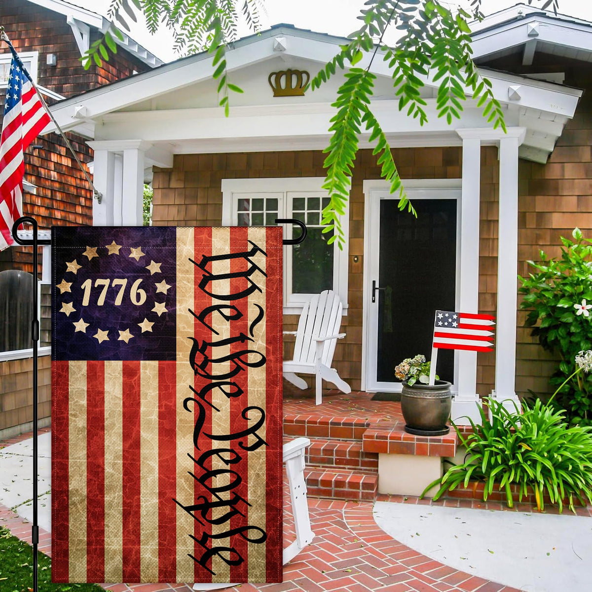 KNAPAL We The People flag double-sided with silk-screen printing for vivid color