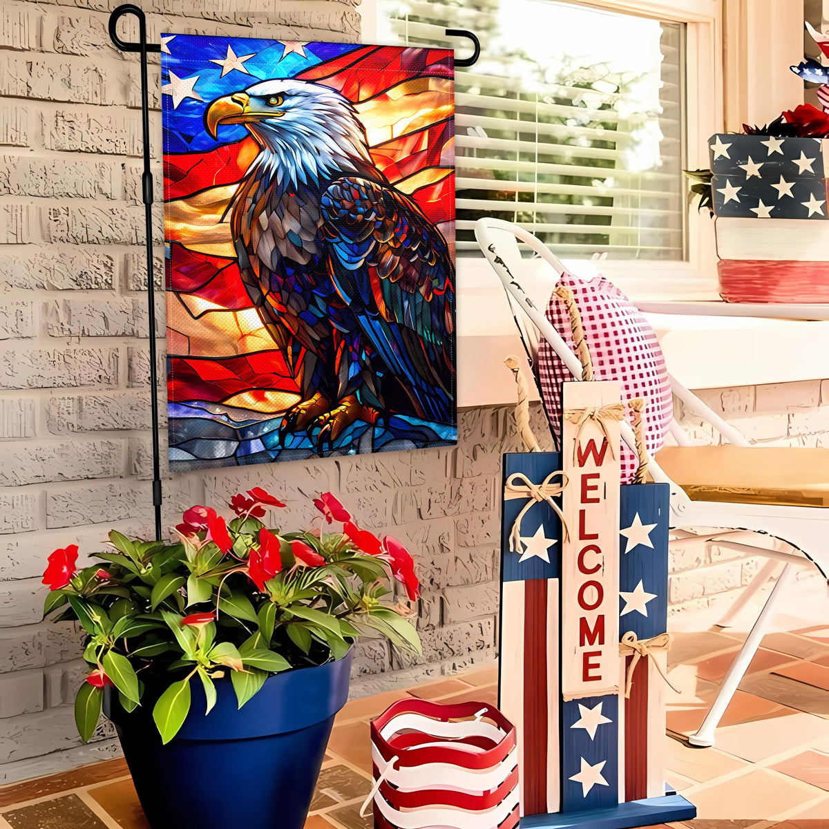 KNAPAL garden flag ideal for porch or fence decoration.