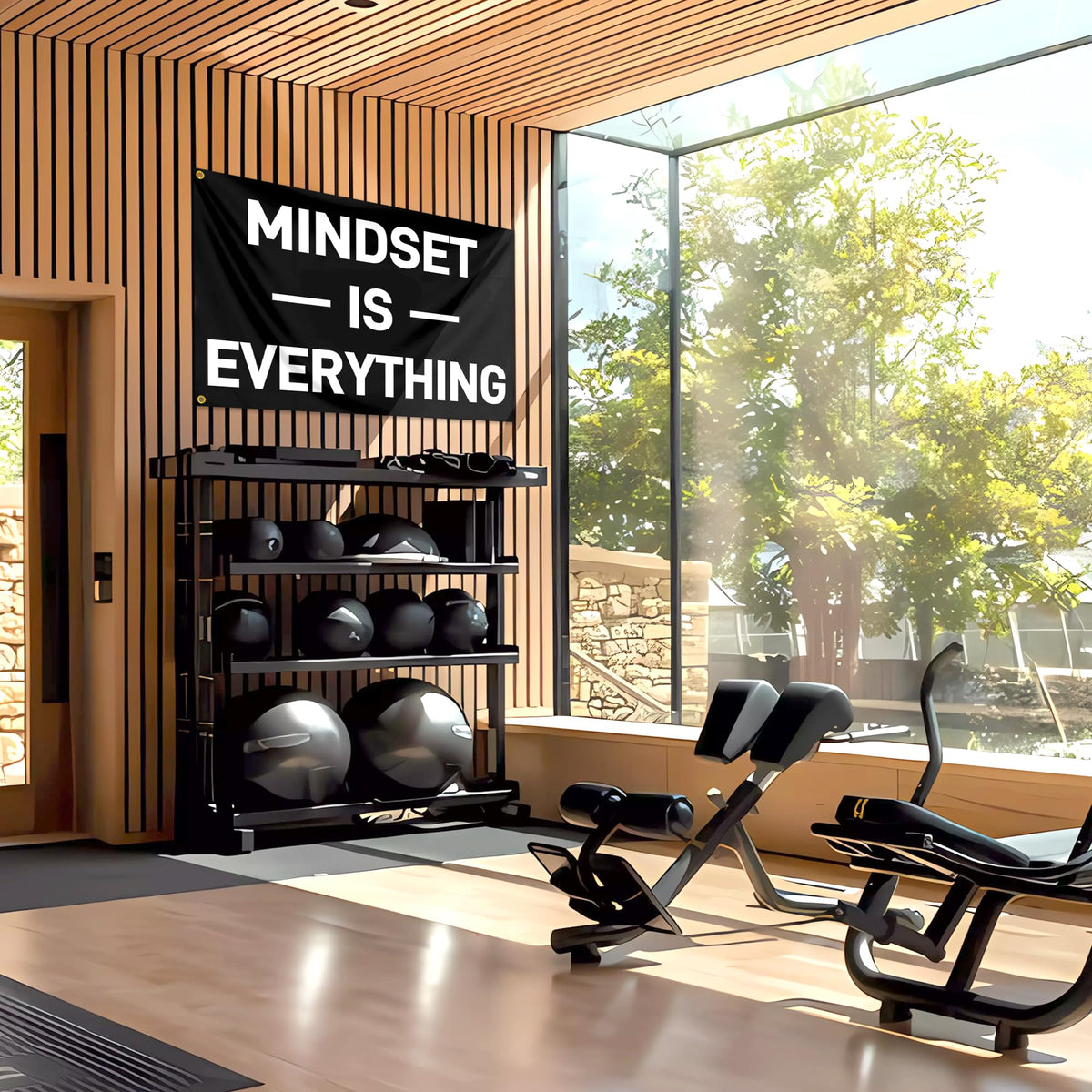 KNAPAL Mindset gym wall banner inspires workouts and consistency