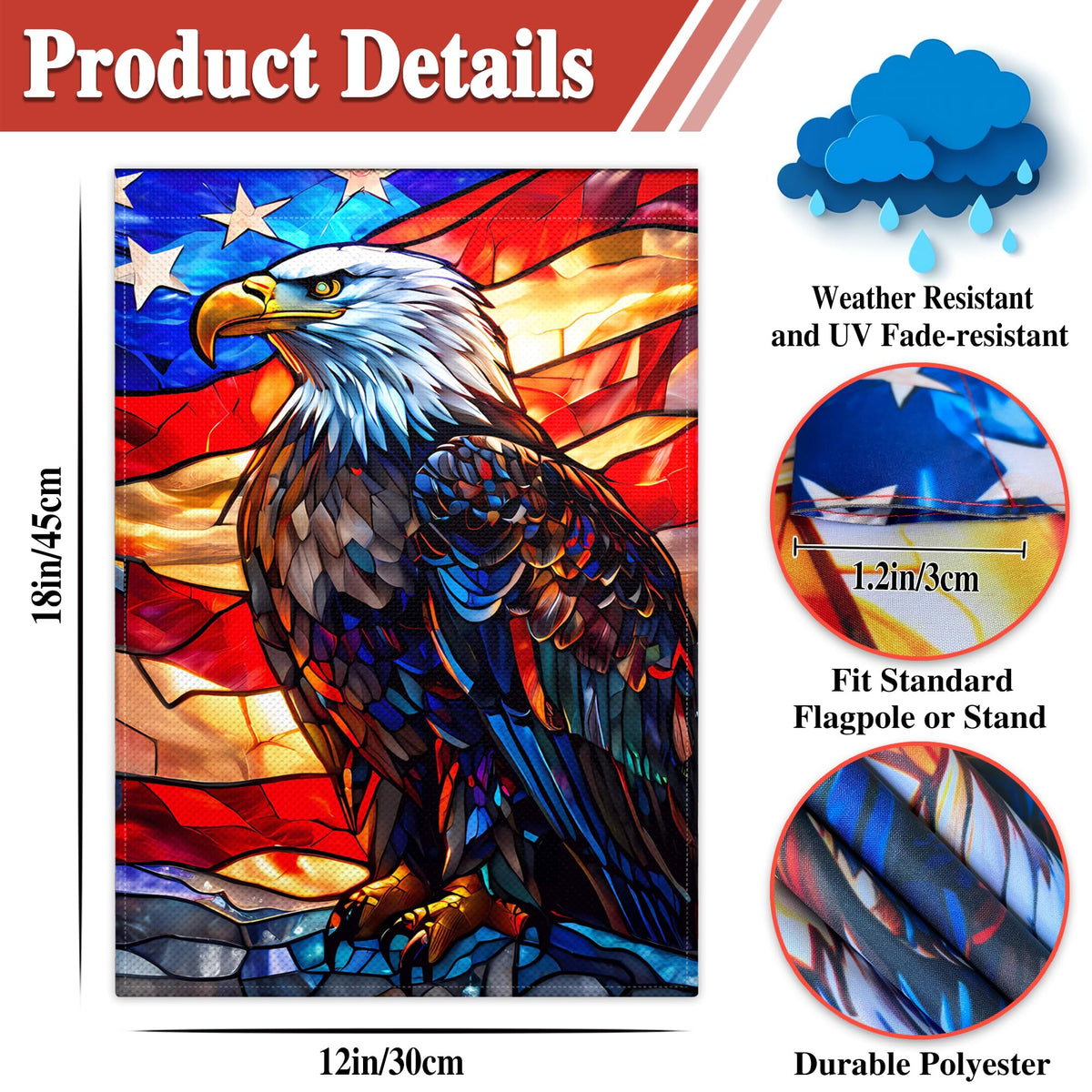 KNAPAL outdoor-flag 12x18 for easy pole mounting.