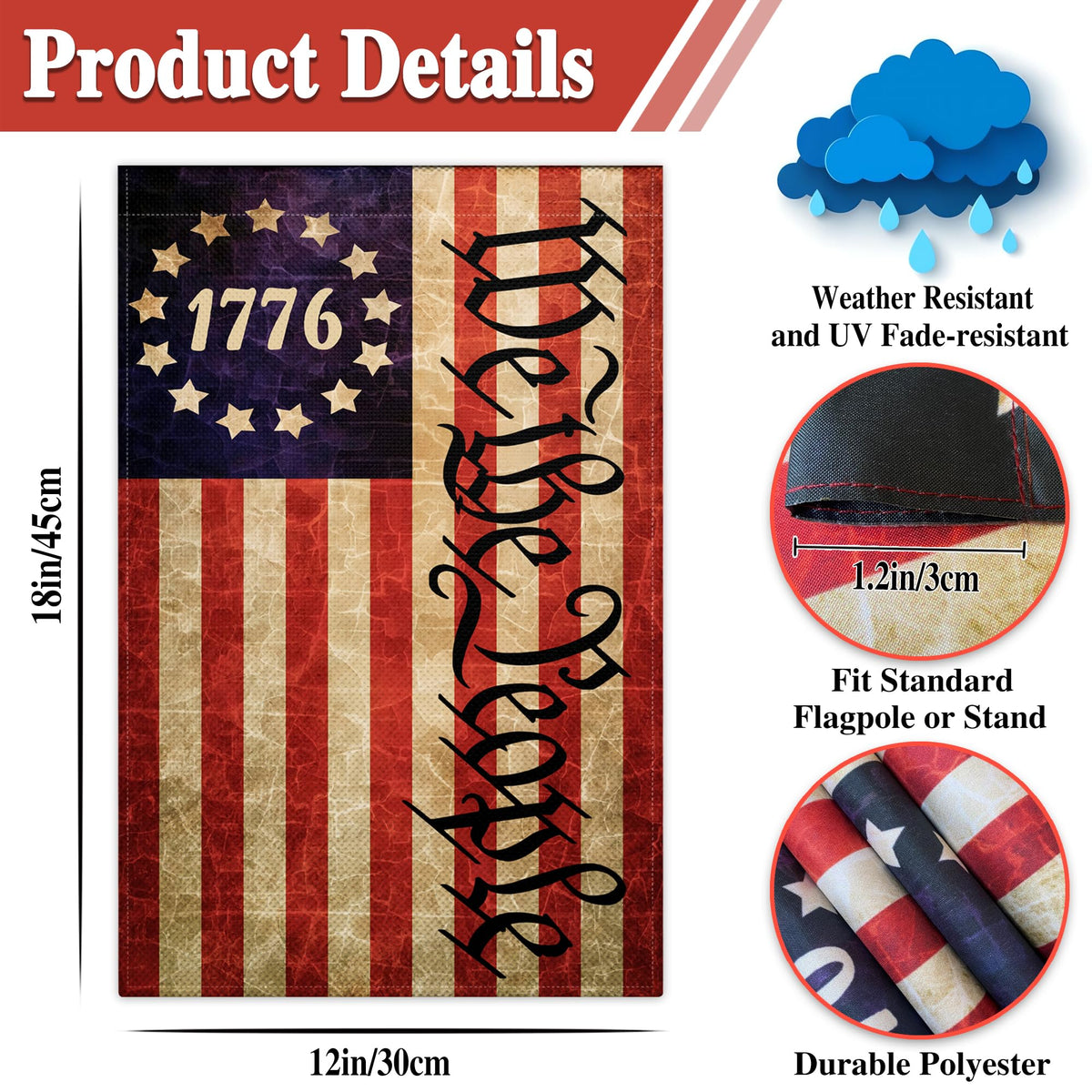 KNAPAL outdoor flag easy to install and hang on a garden pole