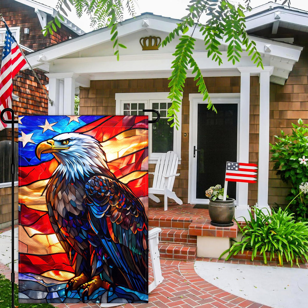 KNAPAL american-flag garden flag for vibrant yard decor.