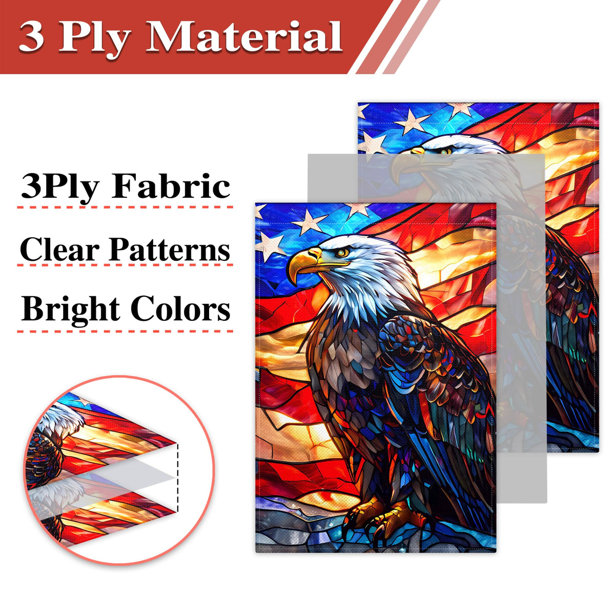 KNAPAL patriotic flag with UV protection for Memorial Day celebrations.