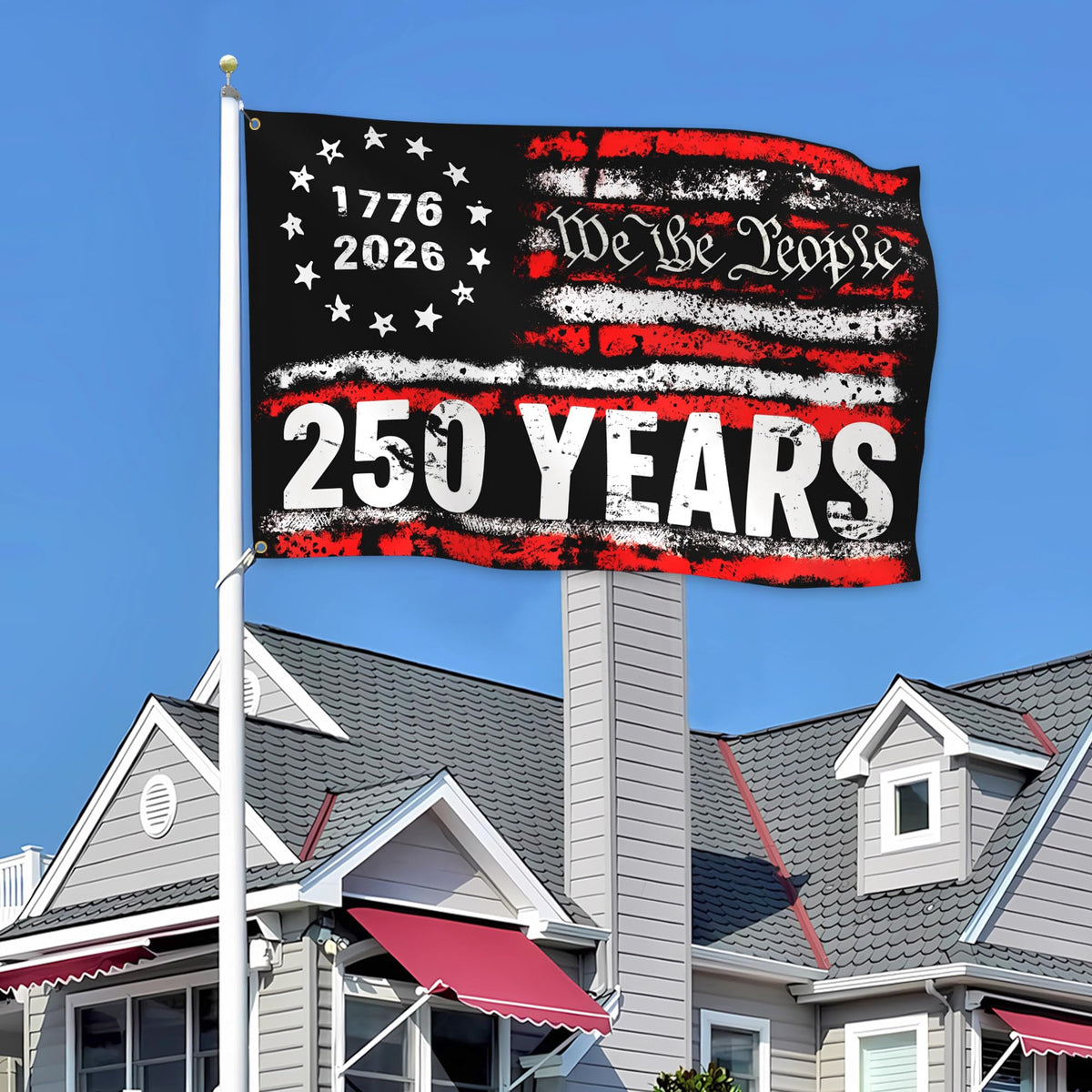 KNAPAL we the people flag double-sided for outdoor display with readable text
